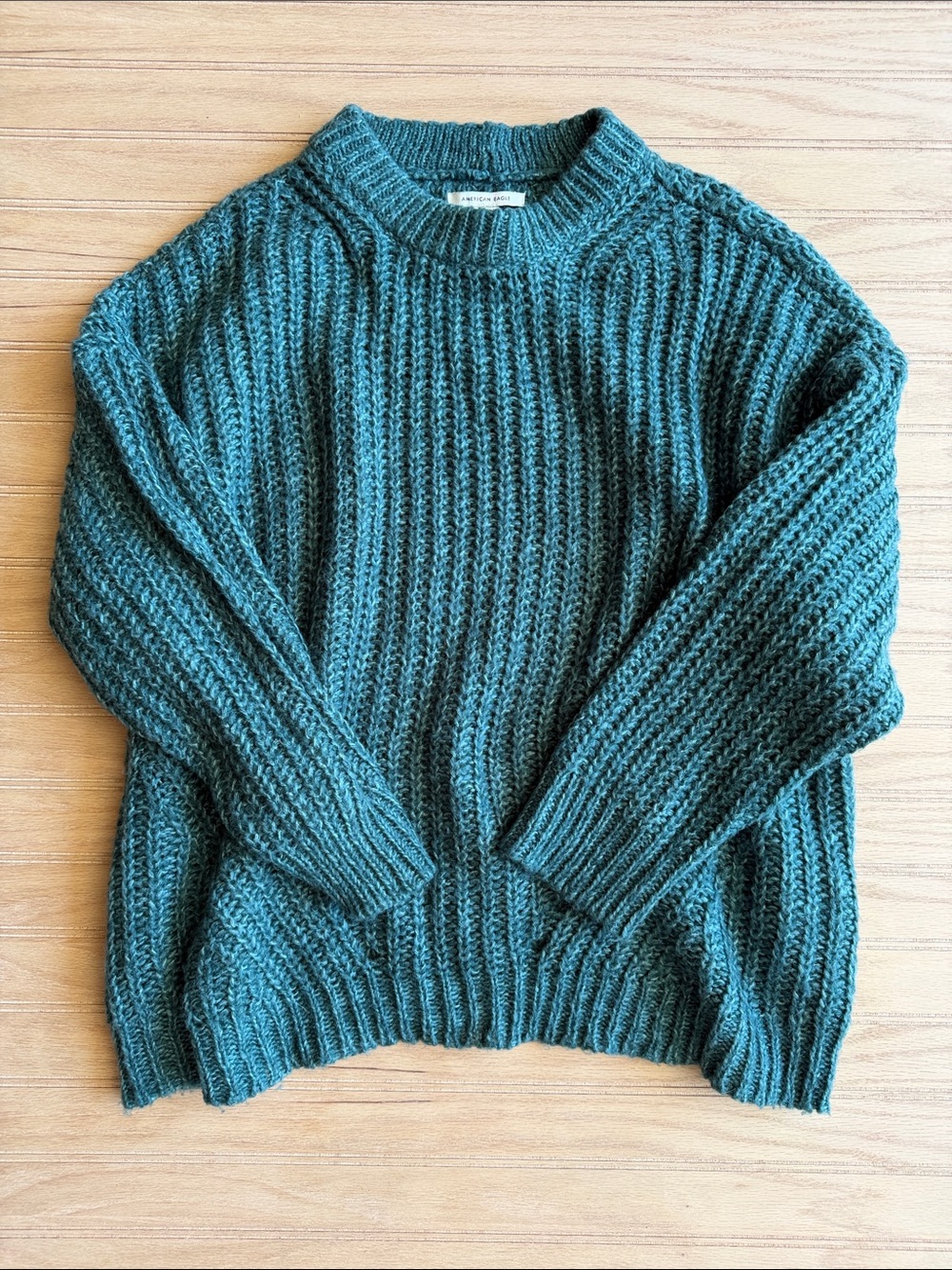 American Eagle Cozy Chunky Knit Sweater - Teal Green